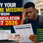 Why Your Name Missing From Matriculation List 2026