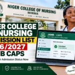 Niger College of Nursing Admission List 2026/2027 JAMB CAPS